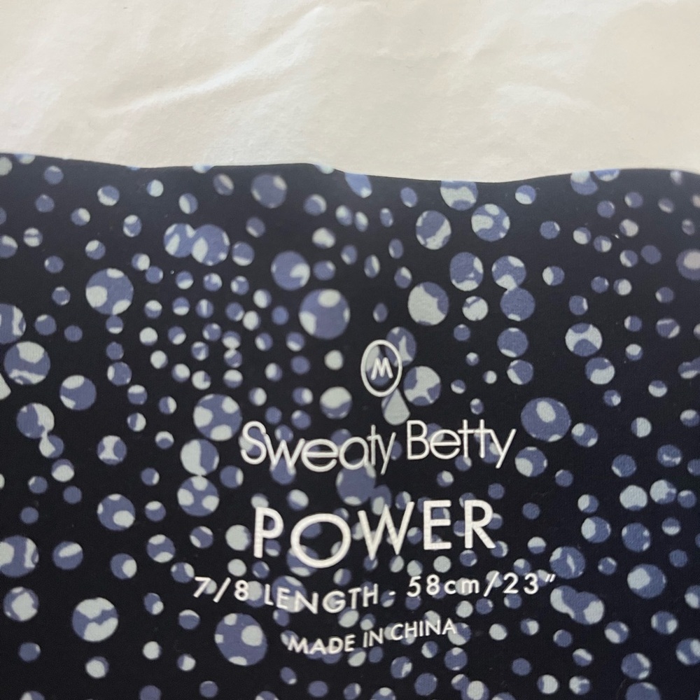 Sweaty Betty Power Leggings in Navy and White